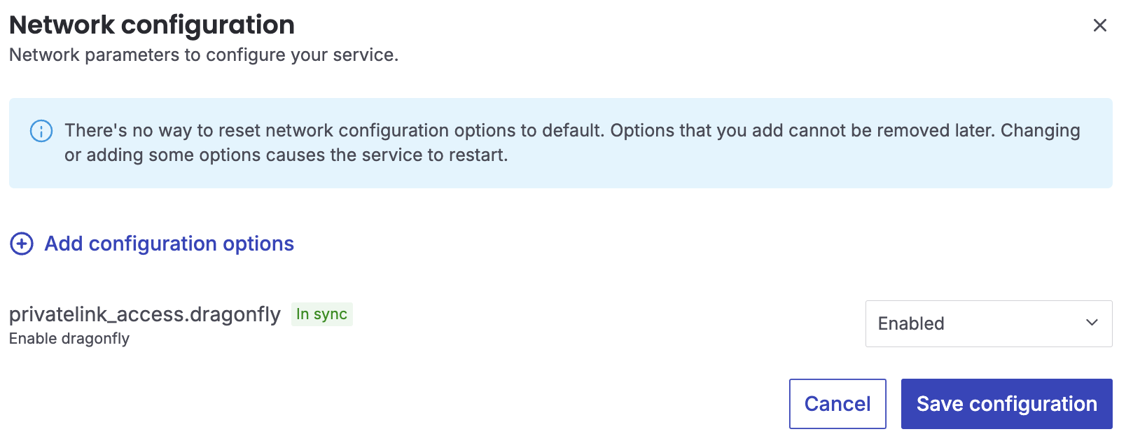 Aiven Console private link configuration